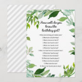 Greenery Botanical Birthday Girl Game 5x7-inch for Kaart (Voorkant / Achterkant)