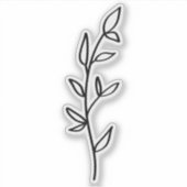 Greenery Botanical black and white Sticker (Voorkant)