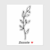 Greenery Botanical black and white  Sticker (Vel)