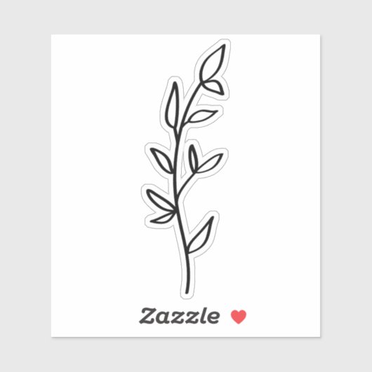Greenery Botanical black and white Sticker (Vel)