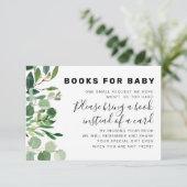 Greenery Botanical Book Aanvraag voor Baby shower Informatiekaartje (Staand voorkant)
