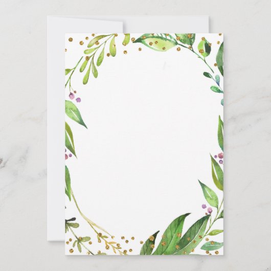 Greenery Botanical Bridal Tea Party Kaart (Achterkant)