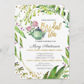 Greenery Botanical Bridal Tea Party Kaart (Voorkant / Achterkant)