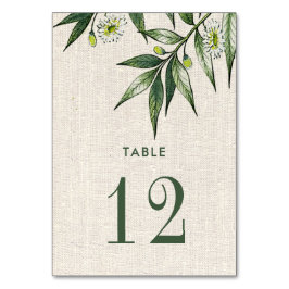 Greenery Botanical Burlap Texture Wedding Kaart