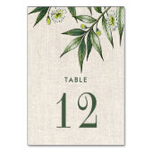 Greenery Botanical Burlap Texture Wedding Kaart (Voorkant)