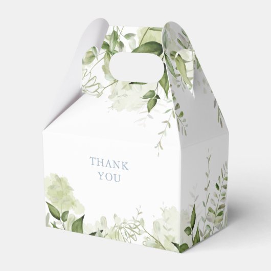 Greenery Botanical Dusty Blue Baby shower Bedankdoosjes (Achterkant)