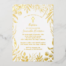 Greenery Botanical Elegant Gender Neutral Baptisme