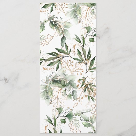 Greenery Botanical Eucalyptus Modern Sage Menu (Achterkant)