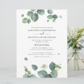 Greenery Botanical Eucalyptus Waterverf Wedding Kaart (Staand voorkant)
