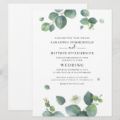 Greenery Botanical Eucalyptus Waterverf Wedding Kaart (Voorkant / Achterkant)