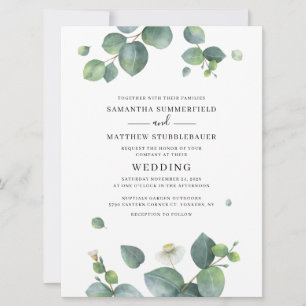 Greenery Botanical Eucalyptus Waterverf Wedding Kaart