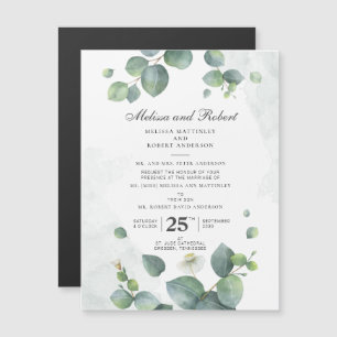 Greenery Botanical Eucalyptus Wedding Magnetische Uitnodiging