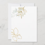 Greenery Botanical Faux Gold Leaf Wedding Kaart (Achterkant)