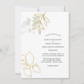 Greenery Botanical Faux Gold Leaf Wedding Kaart (Voorkant)