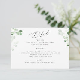 Greenery Botanical Floral Wedding Details Kaart