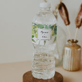Greenery Botanical Foliage Calligraphy Wedding Waterfles Etiket