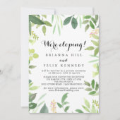 Greenery Botanical Foliage Elopement Reception Kaart (Voorkant)