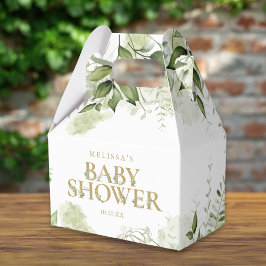 Greenery Botanical Foliage Gold Baby shower Bedankdoosjes