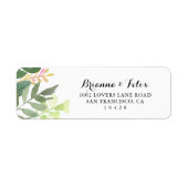 Greenery Botanical Foliage Return Address Etiket (Voorkant)