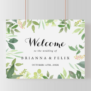 Greenery Botanical Foliage Weddenschap Welkomsttek Poster