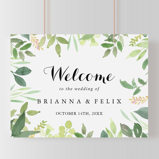 Greenery Botanical Foliage Weddenschap Welkomsttek Poster
