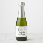 Greenery Botanical Foliage Wedding Vrijgezellenfee Sparkling Wijnetiket (Voorkant)