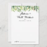 Greenery Botanical Foliage Wedding Well Wishes Advieskaart<br><div class="desc">Deze grove botanische naaldbruiloft wenst een goede advieskaart voor een eenvoudige bruiloft. Dit prachtige ontwerp van de waterverf is voorzien van botanische groene bladeren. Deze kaarten zijn perfect voor een bruiloft, vrijgezellenfeest, baby shower, graduatiedag en nog veel meer. Pas de kaarten aan met de namen van de bruid en de...</div>