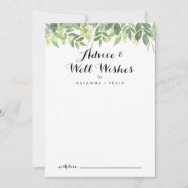 Greenery Botanical Foliage Wedding Well Wishes Advieskaart