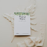 Greenery Botanical Foliage Wedding Wordding of Wis Advieskaart<br><div class="desc">Deze grove botanische bruidswoorden van een wijsheids-kaart zijn perfect voor een eenvoudige bruiloft. Dit prachtige ontwerp van de waterverf is voorzien van botanische groene bladeren. Deze kaarten zijn perfect voor een bruiloft, vrijgezellenfeest, baby shower, graduatiedag en nog veel meer. Pas de kaarten aan met de namen van de bruid en...</div>