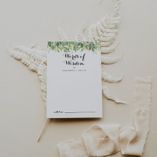 Greenery Botanical Foliage Wedding Wordding of Wis Advieskaart