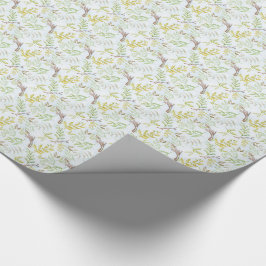 *~* Greenery Botanical Gold Leaves Twigs Branches Cadeaupapier