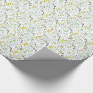 *~* Greenery Botanical Gold Leaves Twigs Branches Cadeaupapier