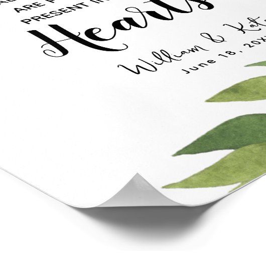 Greenery botanical In loving memory sign Poster (Hoek)