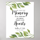 Greenery botanical In loving memory sign Poster (Voorkant)