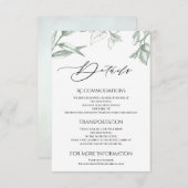 Greenery Botanical Leaves Accommodations Informatiekaartje (Voorkant / Achterkant)