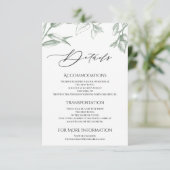 Greenery Botanical Leaves Accommodations Informatiekaartje (Staand voorkant)