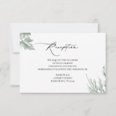 Greenery Botanical Leaves Reception Kaart (Voorkant)