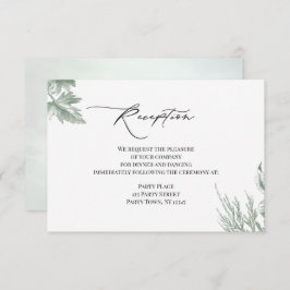 Greenery Botanical Leaves Reception Kaart