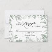 Greenery Botanical Leaves RSVP Card (Voorkant)