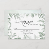 Greenery Botanical Leaves RSVP Card (Voorkant / Achterkant)