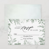 Greenery Botanical Leaves RSVP Card Kaartje (Voorkant / Achterkant)