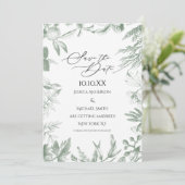 Greenery Botanical Leaves Save the Date Kaart (Staand voorkant)