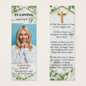 Greenery Botanical Memorial Funeral Bladwijzer Mini Visitekaartjes (Voorkant /achterkant)