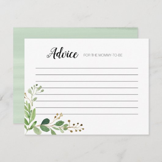 Greenery Botanical Modern Advice Card Informatiekaartje (Voorkant / Achterkant)