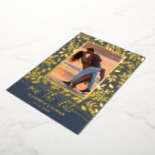 Greenery Botanical Photo Save the Date Folie Uitnodiging (Gedraaid)