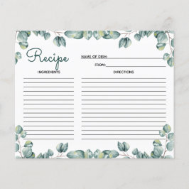 Greenery Botanical Vrijgezellenfeest Recipe Kaart