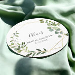 Greenery Botanical Vrijgezellenfeest Ronde Kartonnen Onderzetter<br><div class="desc">Het moderne onderzetter is voorzien van groene bladeren op geometrisch lijst.</div>