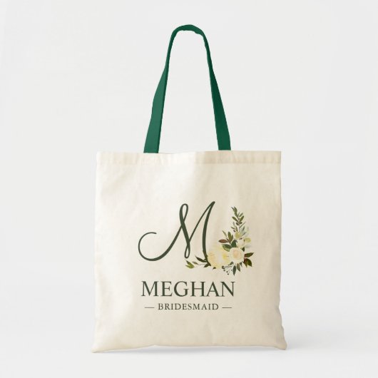 Greenery Botanical Waterverf Floral Bridesmaid Tote Bag (Voorkant)