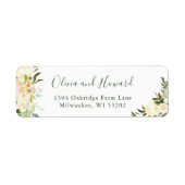 Greenery Botanical Waterverf Ivory White Floral Etiket (Voorkant)