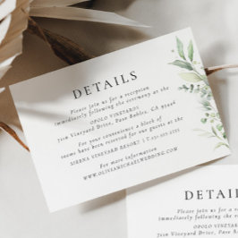 Greenery Botanical Wedding Details Enclosure Card Informatiekaartje
